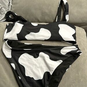 Cow print swimsuit